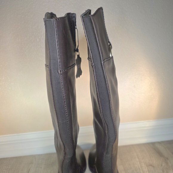 Alfani Brown Leather Knee-High Boots New - Picture 12 of 15
